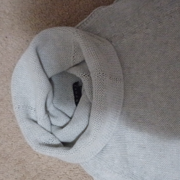 Theory Gorgeous Heather grey cotton cashmere funnel neck Sweater S Excellent - Picture 11 of 11